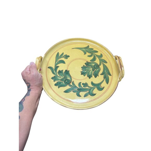Carciofi William Sonoma Italian Handcrafted Ceramic Floral Mustard Serve Tray SK - Picture 14 of 14